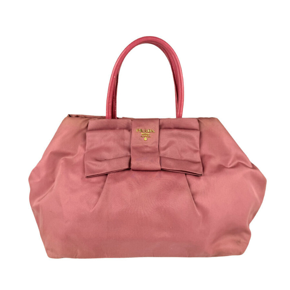 Prada Tessuto Bow Tote handbag handles signature bow Pink
